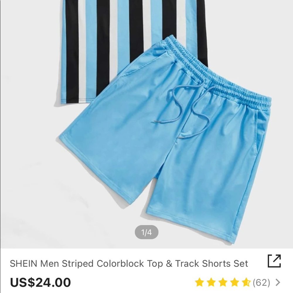 Medium Blue Track Shorts - Picture 5 of 5